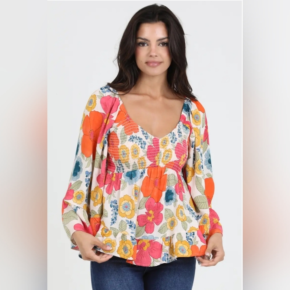 ANGIE FLORAL TOP NWT